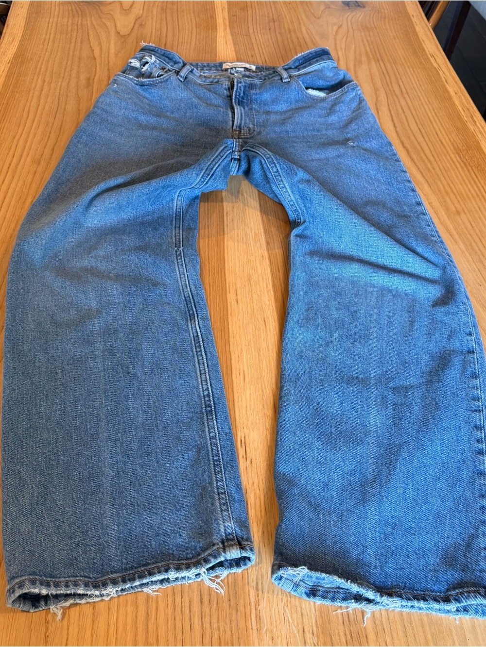 Abercrombie & Fitch Blue Wide-Leg Flare Jeans